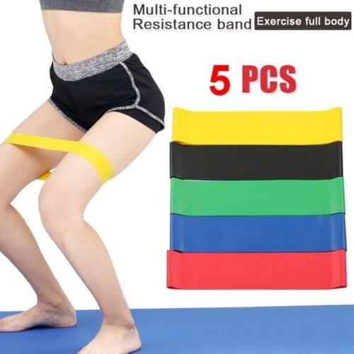 5pcs Yoga Resistance Bands Stretching Bands Set Home Gym Workout Fitness Equipment Training Resistance Belts