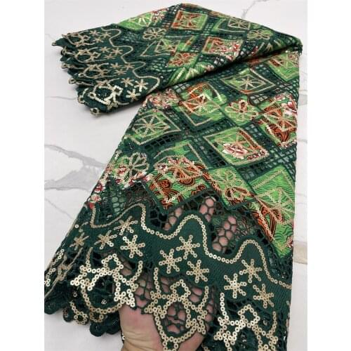 African Lace Fabric 2021 High Quality Nigerian Wax Sequins Embroidery Milk Silk Lace Sequence French Net Wedding Lace Fabric