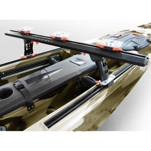 Aluminum Kayak Canoe Rail Mount Base Bracket for Marine Dinghy Inflatable Boat Fishing Rod Holder with 4 Screws Replacement