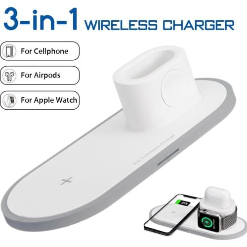 Anyuyi 3 in 1 Wireless Charger Pad for iPhone 8 X XS Max XR for For Apple Watch 2 3 10W Qi Wireless Charge For Samsung S7 S8 9
