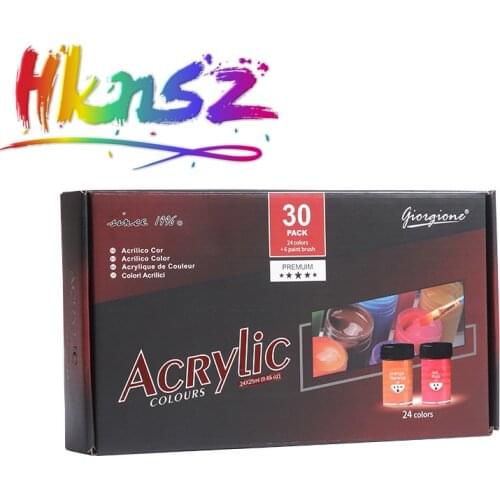 Childrens graffiti finger paint 24 color 25 ml acrylic pigment set sent 6 brush studio gifts