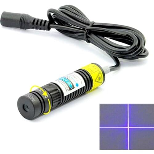Focusable Cross Beam 405nm 200mw Violet Blue Lights Laser Diode Module Adjustable Projector 16*68mm NO Adapter