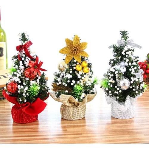 JX-LCLYL 20cm Mini Christmas Tree Decor Table Desk Decor Small Party Xmas Ornaments Gift