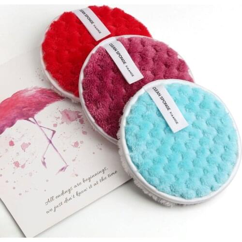 Soft Microfiber Makeup Remover Pad Reusable Facial Wash Puff Double Sided Makeup Sponge Easy to Use Beauty Make Up Remover Tool