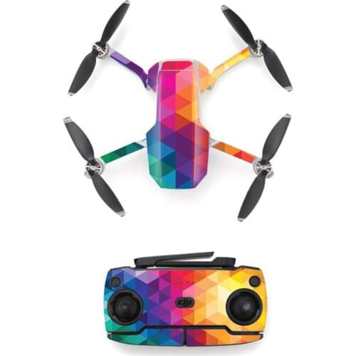Colorful Block Style Skin Sticker for DJI Mavic Mini Drone And Remote Controller Decal Vinyl Skins Cover 5 Styles