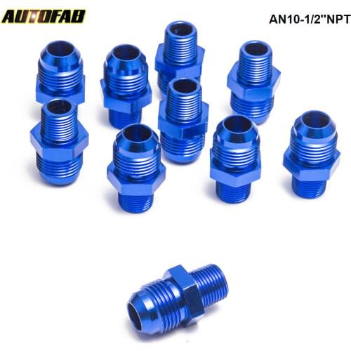 10pcs/lot Oil cooler fitting AN10-1/2''NPT (blue,H Q) AF-FITTING AF-AN10-1/2''NPT
