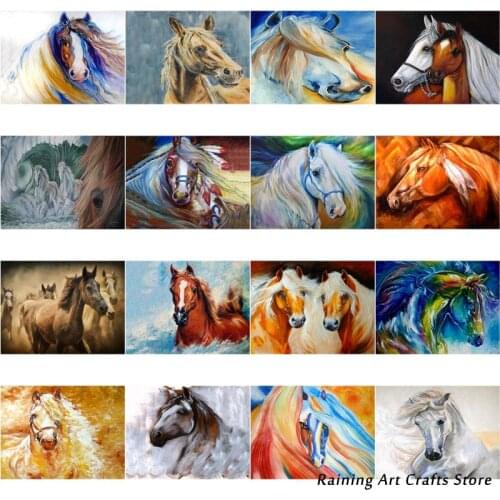 5D Diy Diamond Painting Embroidery Animal Horse Steed Full Round Square Drill Rhinestones Cross Stitch Kits Mosaic Picture Decor