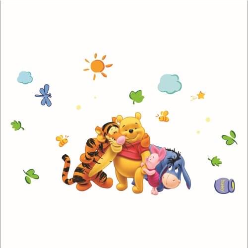 DISNEY Winnie the Pooh friends wall stickers for kids rooms decorative sticker adesivo de parede removable pvc wall decal