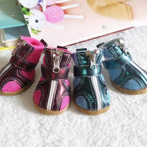 Pet Dog Shoes Tendon Bottom Outdoor Puppy Shoes Breathable Non-Slip Wear-Resistant Teddy Schnauzer Small Dog Shoes Pet Supplies