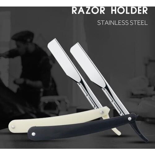 Professional Men Shaver Razor Holder Stainless Steel Straight Razor Folding Shaving Knife Barber Accessories Beard Shaving Tools