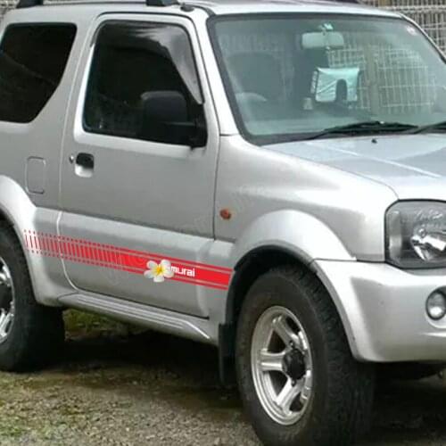 2pcs Self Adhesive Car Stickers For Suzuki Samurai Decoration Accessories Car Side Stripes Skirts Graphics Full Auto Body Decals