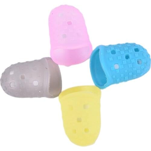 Silicone Guitar Thumb Finger Picks Protector Plectrum Fingertip thimble Finger Guard safety protect caps 4 Colors 10pcs