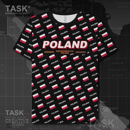 Poland Polish Pole POLSK POL Quick Dry t shirt sporting fashion Short-sleeved tracksuit Short Sleeve shirts gym summer clothes