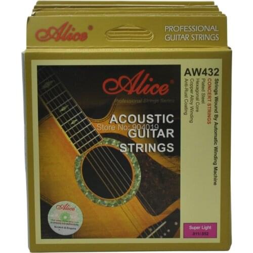 6Sets Alice Acoustic Guitar Strings Hexagonal Core Coated Copper Alloy Wound AW432-SL 011
