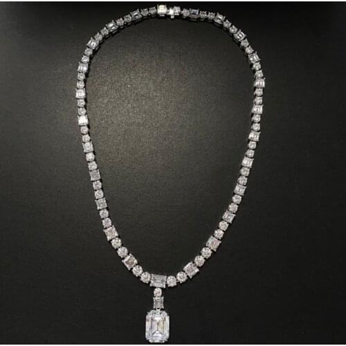 Designer Fashion 925 Sterling Silver Jewelry 5A Cubic Zirconia Party Necklace