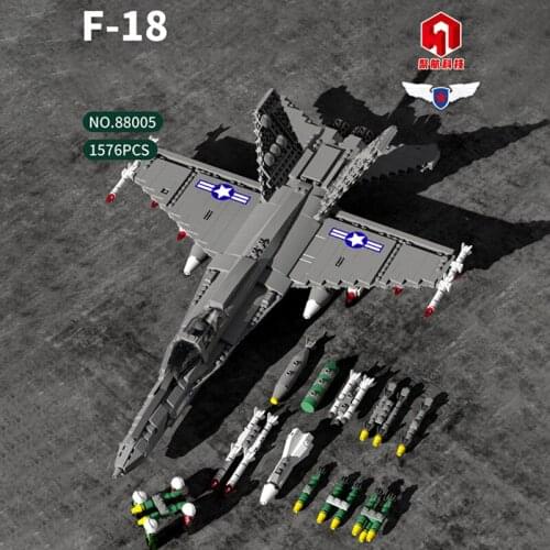 High-Tech Military Series F-18 Fighter Modular Building Block Tightly Assembled Boy Gift Adults And Children Can Play