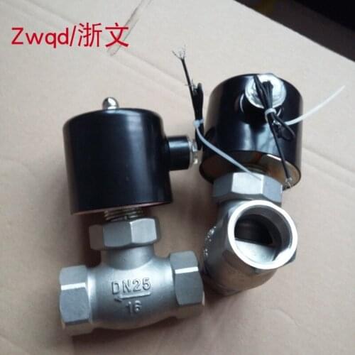 ZQDF US stainless steel high temperature steam solenoid valve threaded 304 material DN15 20 25 32 40 50