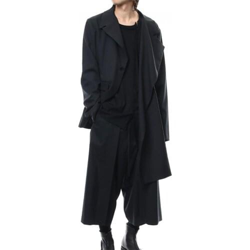 XS-5XL New arrive Mens clothing fashion GD hair stylist Catwalk Long irregular casual suit coat plus size Singer costumes