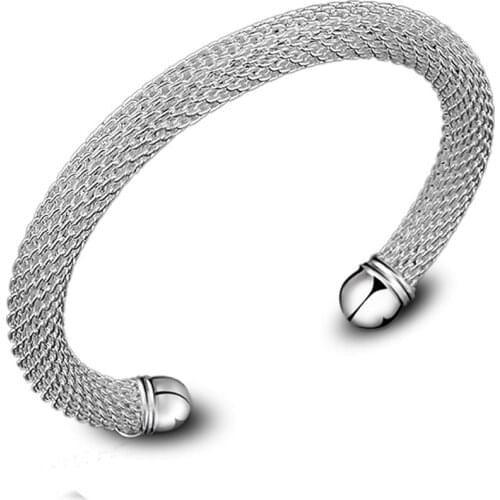 Factory price Women silver bracelet 925 silver bracelet Hollow braid Women Adjustable Silver Bracelet Birthday Present