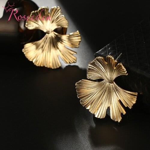 Bohemian Drop Dangle Earrings For Women Ginkgo Leaf Wedding Party Vintage Earring Female Metal earrings RE3746