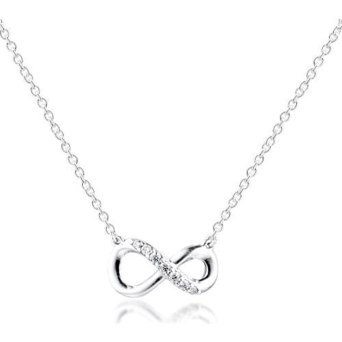2020 New 925 Sterling Silver Necklace Sparkling Infinity Collier Pendant Necklaces for Women Luxury Fashion Jewelry Wholesale