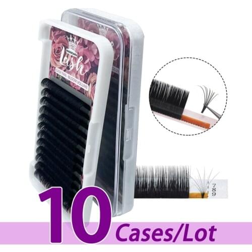 10case/lot Quick delivery bulk easy faning eyelash vendors one touch fan volume 8-20mm mink eyelashes easy fan eyelash extension