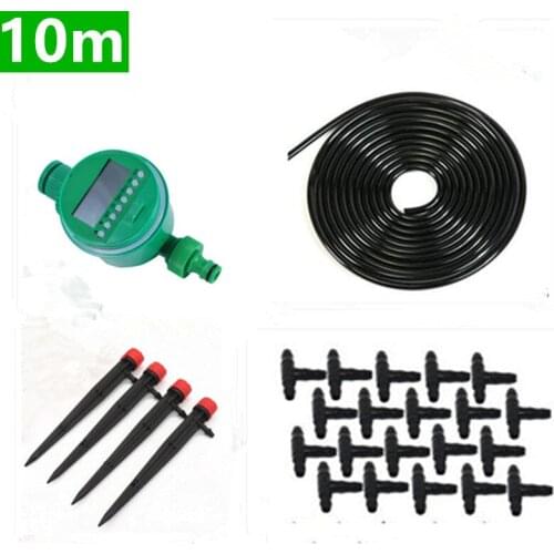 10m Hose Garden Drippers With Water Timer Diy Drip Irrigation System Nursery Cultivation Plant Automatic Self Watering