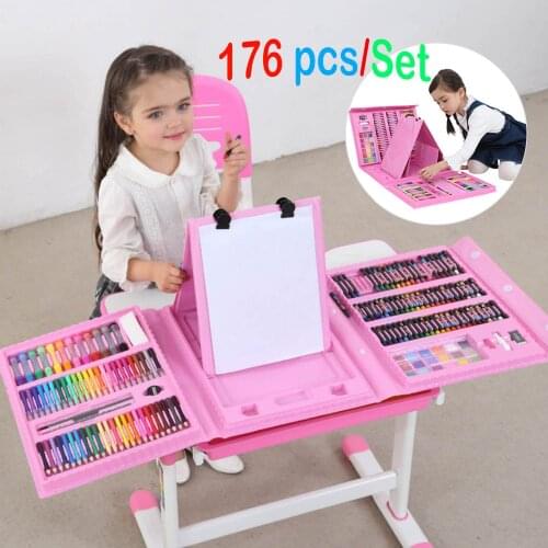 176PCS Colored Pencil Artist Drawing set Painting Graffiti Brush Crayon Marker Pen kids Gift Daliy Entertainment Toy Art Sets