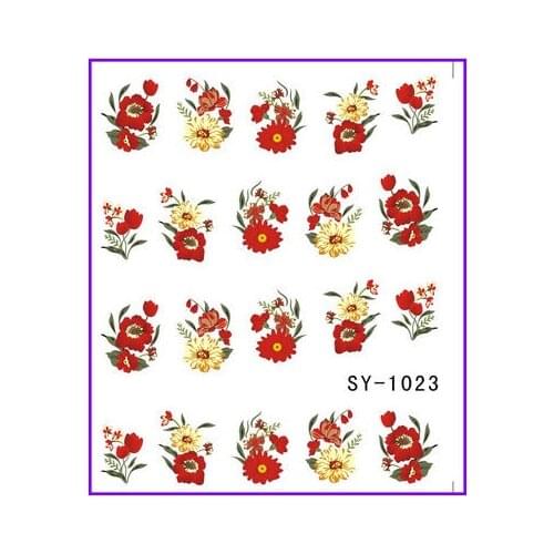 6 PACK/ LOT GLITTER WATER DECAL NAIL ART NAIL STICKER FLOWER LILAC LADYS EARDROPS SY1023-1028