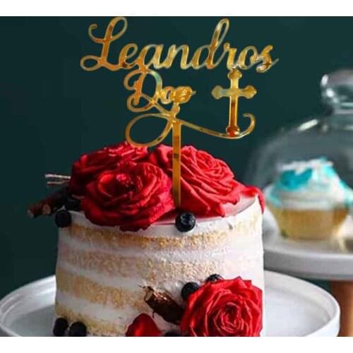 Personalized Wedding Birthday Cake Topper Custom Name Acrylic Cake Topper for Baptism Babyshower Wedding Party Decoration