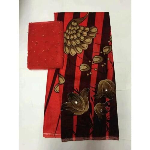 Velvet lace fabric 2020 high quality tissu dentelle satin fabric silk fabric gele headtie with beads sewing materials 5+2yard