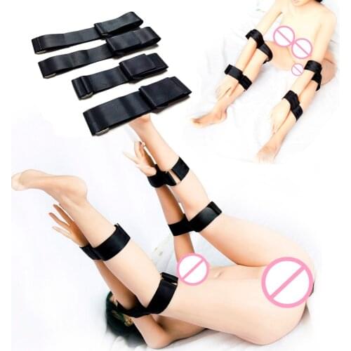 BDSM Bondage Handcuff Ankle Strap Arm Leg Open Strap Locking Arm To Thigh Cuff Binding Kit Slave Adult Game Couple Flirt Sex Toy