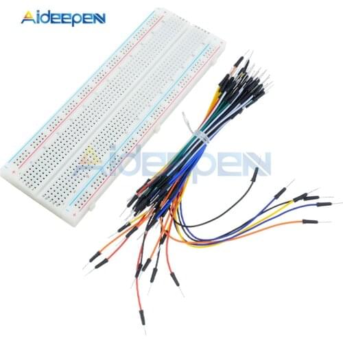 MB-102 MB102 830 Point Breadboard Universal Solderless PCB Bread Board Mini Test Tool Board+65 Flexible Jumper Wires DIY Develop
