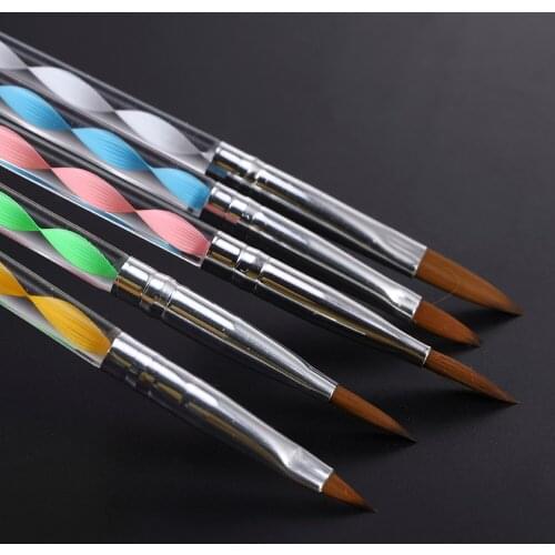 5 Pcs/Sets Brushes For Nail Design Acrylic Colorful New Design 2 Ways Soft Head Painting Drawing Printing Nail Art Accessories