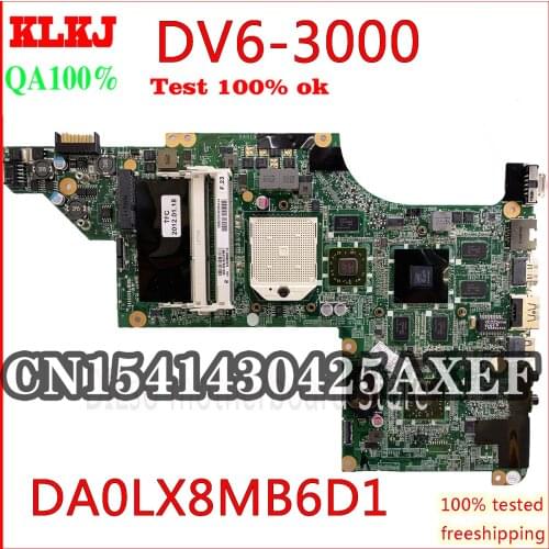 KLKJ DV6-3000 Motherboard For HP Pavilion DV6-3000 Motherboard DA0LX8MB6D1 31LX8MB0070 Laptop Motherboard MB 100% original