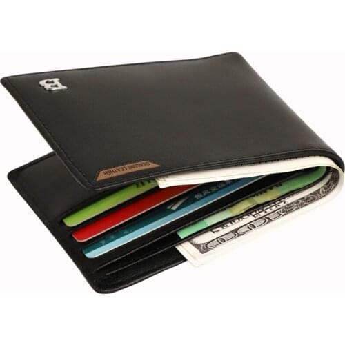 High Quality Mens Wallet Genuine Leather Wallets Male Short Wallet Casual Coin Purse Money Clip Photo Card Holders Vintage