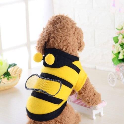 Bee Clothing For Your Cat Transform Costume Pet Warm Fleece Coat Jacket for Small Mediun French Bulldog Cat Dog Pet Clothing