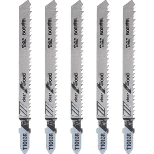 5 Pcs T101BR HCS 100mm Jigsaw Blades Clean For Wood Laminated Board Cutting