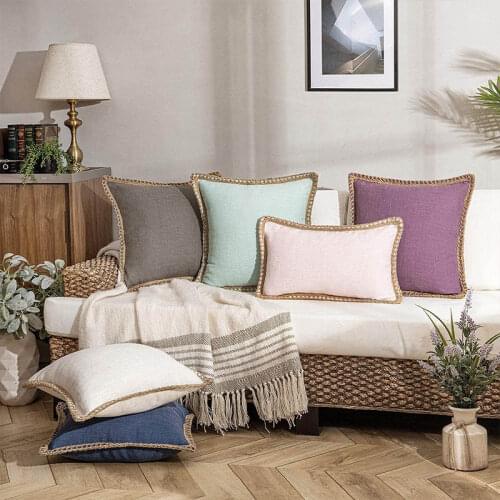 Linen Cushion Cover Solid Color Fashion Modern Pillow Case 45cmx45cm Home Decoration Simplicity Sofa Pillowcases Summer