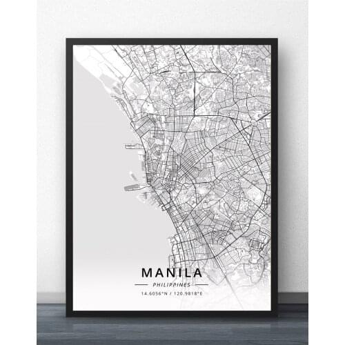 Manila Philippines Map Poster