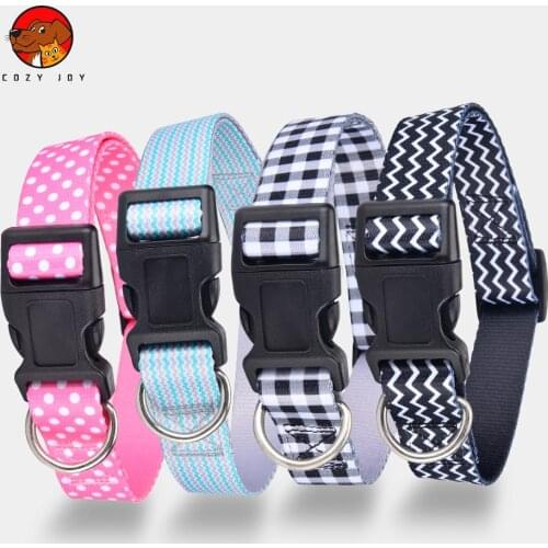 COZY JOY Solid Dog Collars Nylon Dog Collar For Small Medium Large Dogs Teddy Keji Pitbull Bulldog Beagle