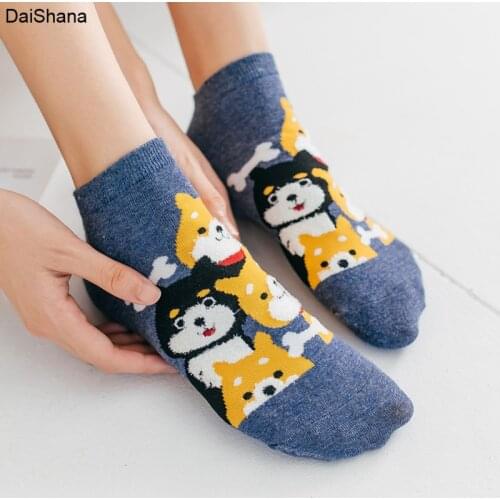 5Pairs Spring Summer Women Socks Cartoon Cat Socks Cute Animal Funny Ankle Ladies Girls Cotton female Invisible Slipper Socks