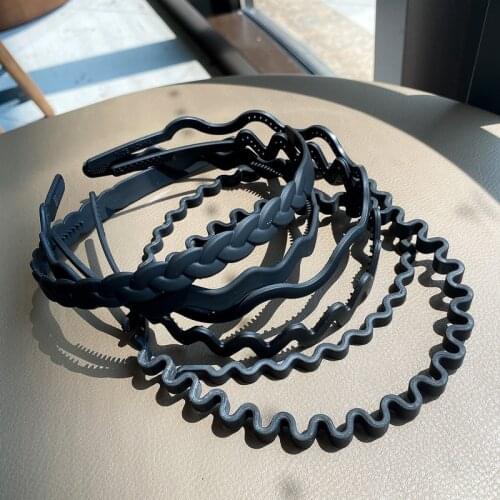 New Women Frosted Headband Non-slip Toothed Black Headband Hair Hoops Holder Ornament Head Band Lady Fashion Hair