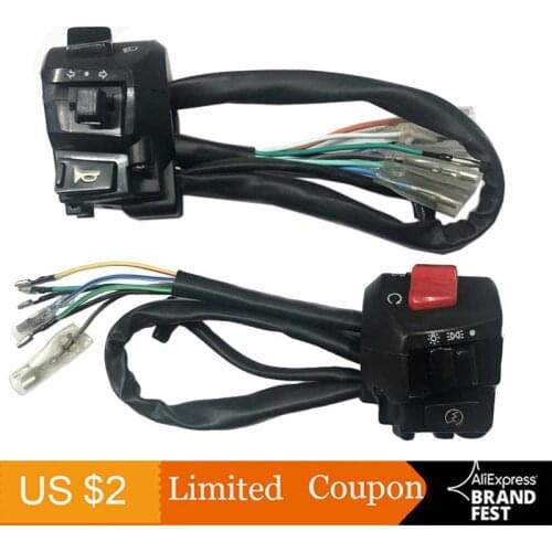 Motorcycle Handlebar Control Switch Horn Turn Signal Headlight Electric Start Switch Connector Push Button CG125 EN125 Switch