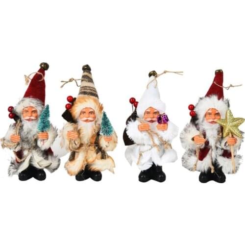 Christmas Tree Hanging Ornament Standing Sitting Santa Claus Plush Doll Pendant Figurines Xmas Holiday Party Decoration New N0PA