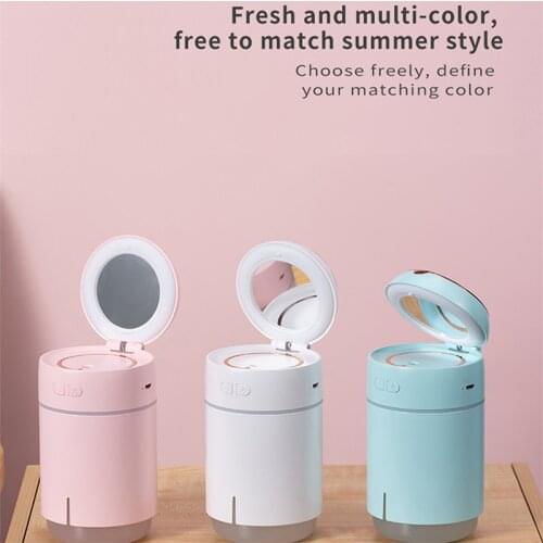Portable Mirror Humidifier MINI Ultrasonic Air Diffuser with Colorful LED Light for Room Home Bedroom Office 400ml
