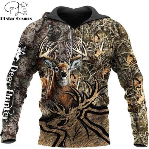 Premium Hunting Deer 3D Printed Men Hoodies Sweatshirt Unisex Streetwear Zipper Pullover Casual Jacket Tracksuits KJ0192