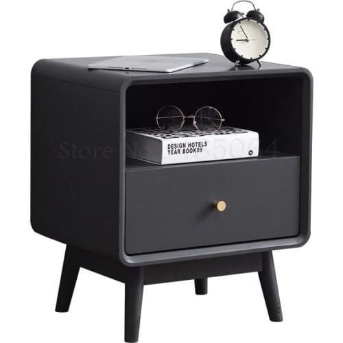 Bedside Table Solid Wood Simple Modern Bedroom Storage Cabinet Mini Small Apartment Economy Storage Cabinet Bedside Cabinet