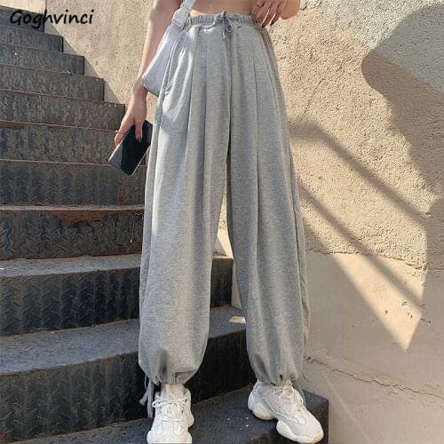Straight Sport-pants Women Oversize Plus Size S-5XL Casual Loose All-match Students Girls Trousers High Waist Korean Style Chic
