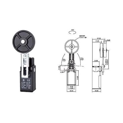 4Pcs/Lot Top Quality Original CNTD CLS-191 Adjustable Arm Limit Switch/Micro Switch Ui 380V Ith 10A ,Economical & plastic type